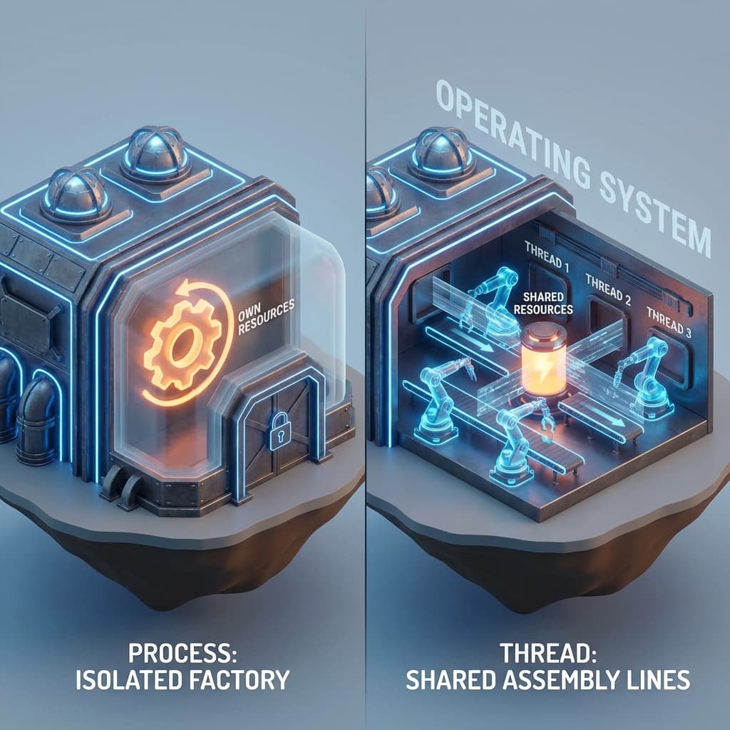 프로세스 vs 스레드: 공장과 일꾼 (완전정복)