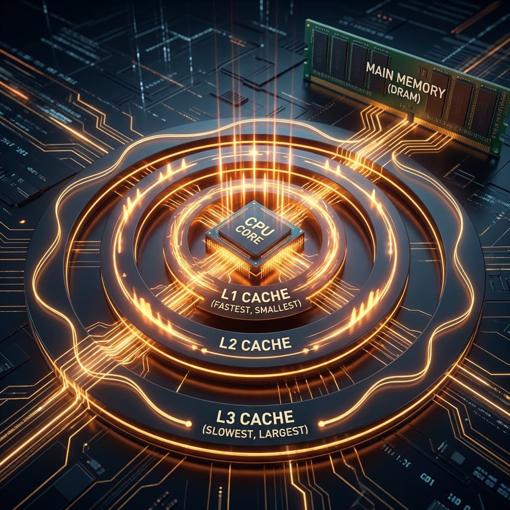 캐시 메모리(L1, L2, L3)와 지역성: 1초를 100배로 쓰는 기술 (완전정복)